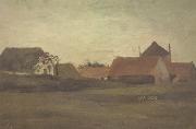 Vincent Van Gogh Farmhouses in Loosduinen near The Hague at Twilight (nn04) china oil painting reproduction